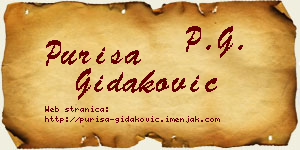 Puriša Gidaković vizit kartica
